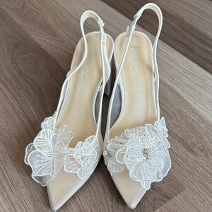 Betsey Johnson Cream Floral Heels